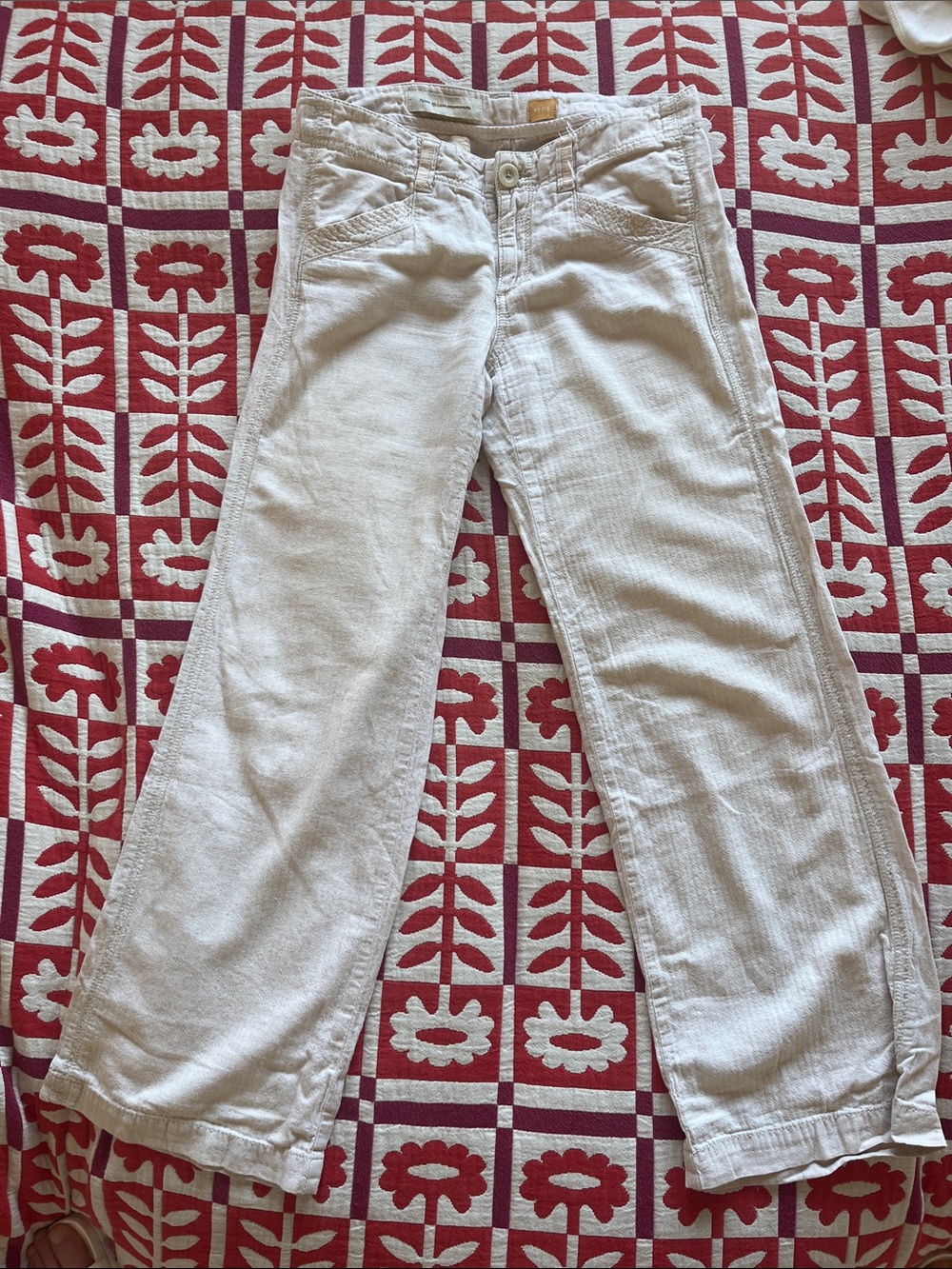 Pilcro Cream Linen blend pant